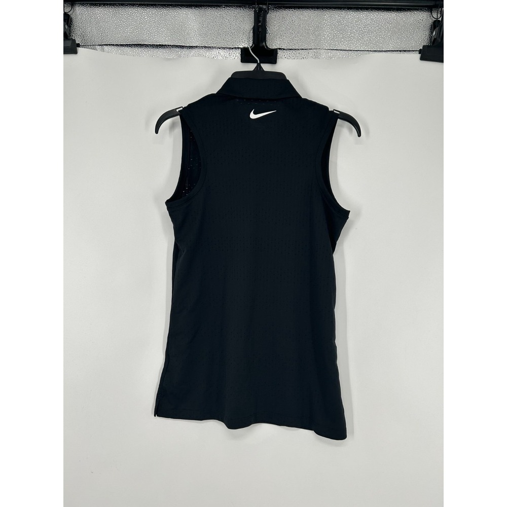 Nike Victory Polo Shirt Womens ST Small Tall Black Sleeveless Dri Fit DX1509-010 - Picture 2 of 7